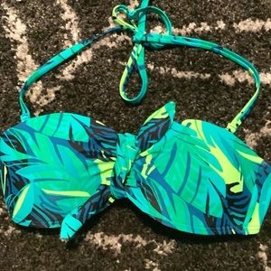 High waisted palm leaf bikini with cutouts